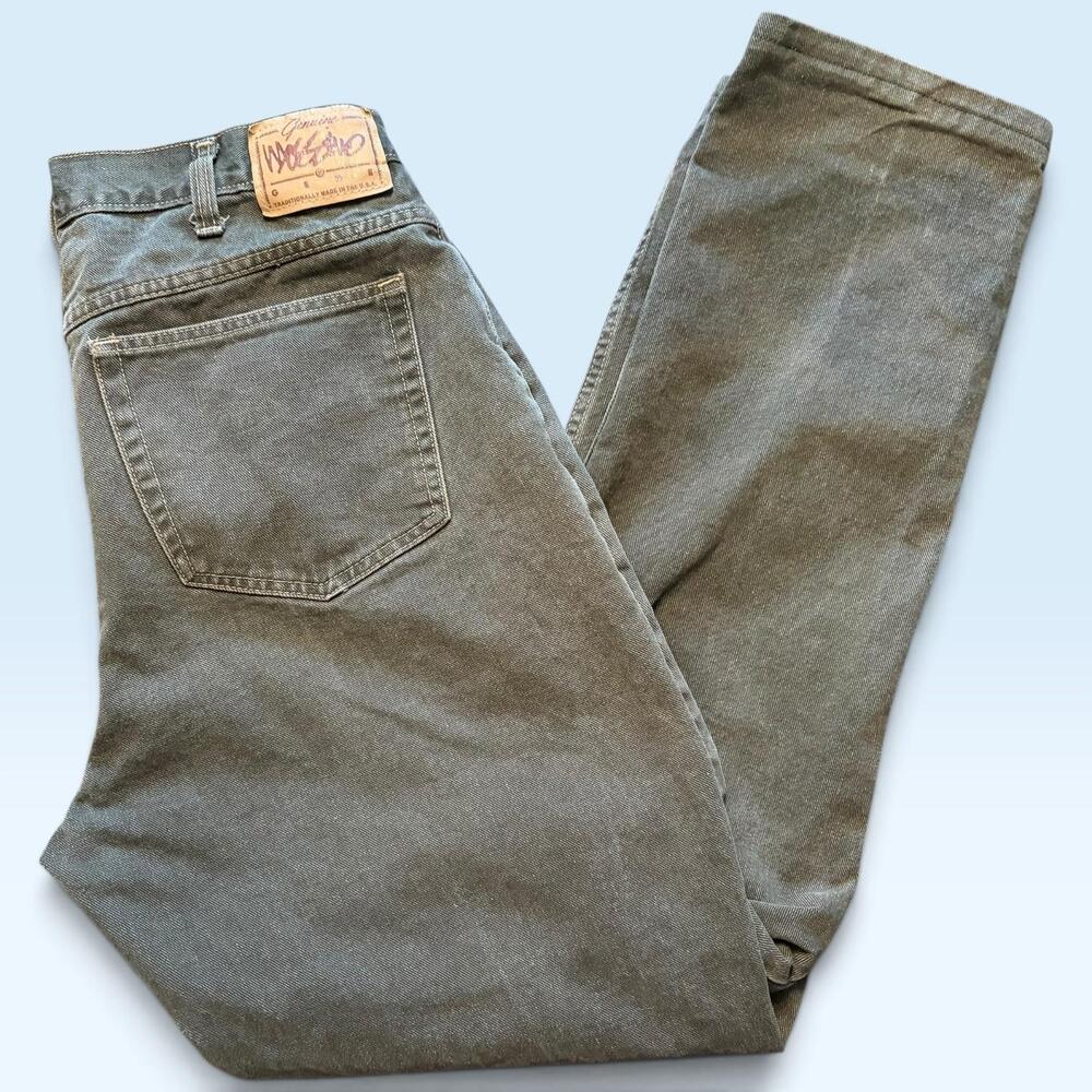 Vintage Mossimo Gene Jeans Mens 33x32 Green Straight Leg Classic Fit Denim USA